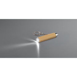RACHEL. Porte-clés en bambou et ABS avec lampe torche LED