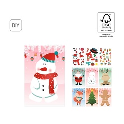 GLIMN. Set de six feuilles avec figurines de Noël et 3 feuilles d'autocollants