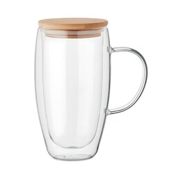 TEROL Mug en verre double paroi 450ml