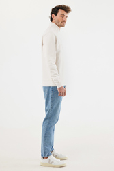 Sweater IQONIQ à col montant zippé en coton recyclé Elgon