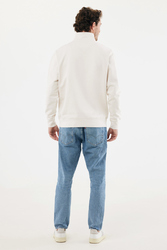 Sweater IQONIQ à col montant zippé en coton recyclé Elgon