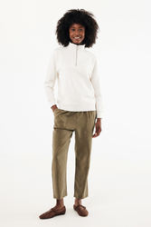 Sweater IQONIQ à col montant zippé en coton recyclé Elgon