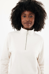 Sweater IQONIQ à col montant zippé en coton recyclé Elgon