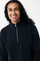 Sweater IQONIQ à col montant zippé en coton recyclé Elgon