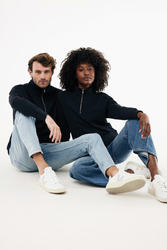 Sweater IQONIQ à col montant zippé en coton recyclé Elgon