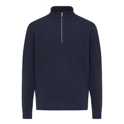 Sweater IQONIQ à col montant zippé en coton recyclé Elgon