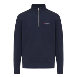 Sweater IQONIQ à col montant zippé en coton recyclé Elgon