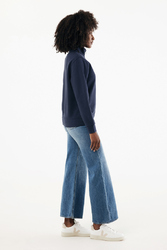 Sweater IQONIQ à col montant zippé en coton recyclé Elgon