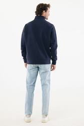 Sweater IQONIQ à col montant zippé en coton recyclé Elgon