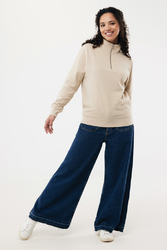 Sweater IQONIQ à col montant zippé en coton recyclé Elgon
