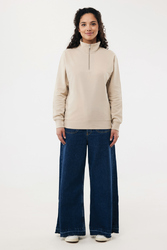 Sweater IQONIQ à col montant zippé en coton recyclé Elgon