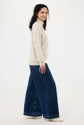 Sweater IQONIQ à col montant zippé en coton recyclé Elgon