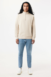 Sweater IQONIQ à col montant zippé en coton recyclé Elgon