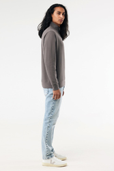 Sweater IQONIQ à col montant zippé en coton recyclé Elgon