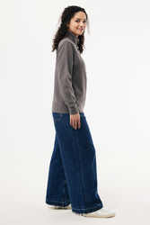 Sweater IQONIQ à col montant zippé en coton recyclé Elgon