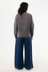 Sweater IQONIQ à col montant zippé en coton recyclé Elgon