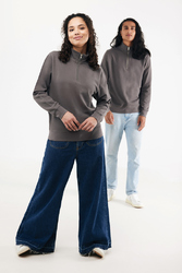 Sweater IQONIQ à col montant zippé en coton recyclé Elgon