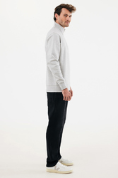 Sweater IQONIQ à col montant zippé en coton recyclé Elgon