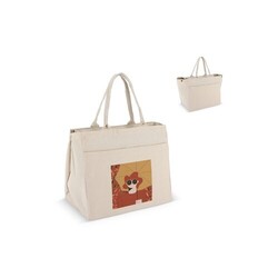 Sac fourre-tout en coton avec fermeture éclair OEKO-TEX® 39 x 24 x 34cm 320g/m².
