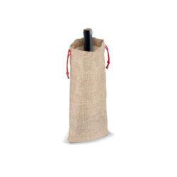 Pochette à vin en jute 14 x 34 cm