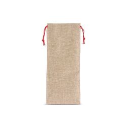 Pochette à vin en jute 14 x 34 cm