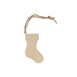 Ornement de Noël en bois en forme de bas
