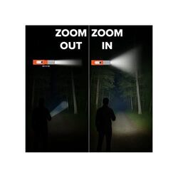 Lampe de poche LED rechargeable 10 W avec fonction zoom 300 lm