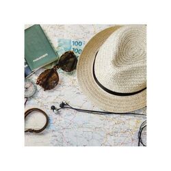 Chapeau de paille végétal avec bande colorée