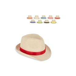 Chapeau de paille végétal avec bande colorée