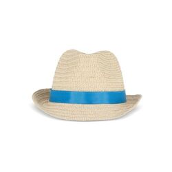 Chapeau de paille végétal avec bande colorée