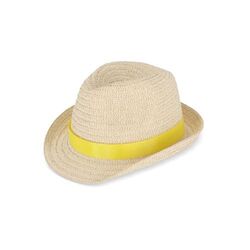 Chapeau de paille végétal avec bande colorée