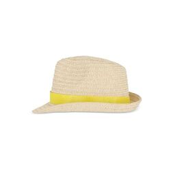 Chapeau de paille végétal avec bande colorée