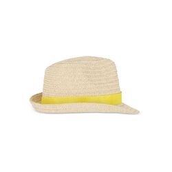 Chapeau de paille végétal avec bande colorée