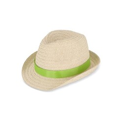 Chapeau de paille végétal avec bande colorée