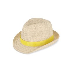 Chapeau de paille végétal avec bande colorée