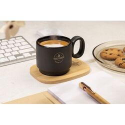 Mug en céramique avec plateau en bambou Kaguya