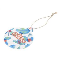 ornement de sapin de Noël personnalisé en papier semence, rond CreaJul Seed