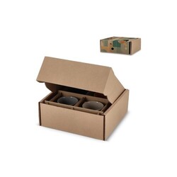 Boîte cadeau personnalisée pour 4 mugs 24.3 x 24.3 x 9.9 cm