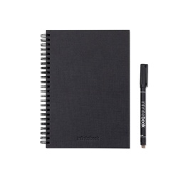 STARTER KIT INFINITEBOOK A5 PLANNER TEXTURE. Kit comprenant un « Infinitebook » à couverture rigide, 1 kit de nettoyage, 1 marqueur et 1 porte-stylo à bille