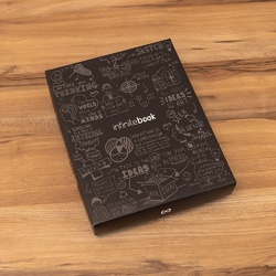 STARTER KIT INFINITEBOOK A5 PLANNER TEXTURE. Kit comprenant un « Infinitebook » à couverture rigide, 1 kit de nettoyage, 1 marqueur et 1 porte-stylo à bille