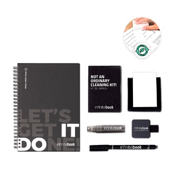 STARTER KIT INFINITEBOOK. Kit « Infinitebook » à couverture rigide, 1 kit de nettoyage, 1 marqueur et 1 porte-stylo à bille