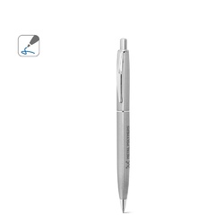 DOOLI. Stylo à bille en acier inoxydable (53 % recyclé), avec corps brillant