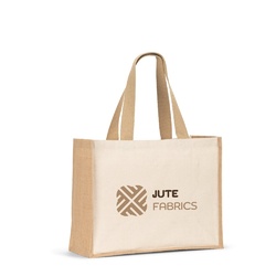 HELSINQUE. Sac en toile (320 g/m²), avec fond et côtés en jute laminé (350 g/m²) dans des tons naturels