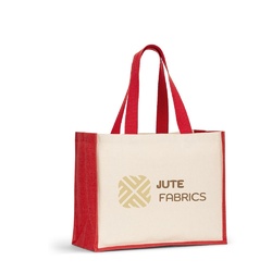 HELSINQUE COLOUR. Sac en toile (320 g/m²), avec fond et côtés en jute laminé (350 g/m²) de couleur