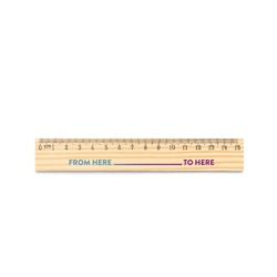 WESLEY 15. Règle en bois de pin avec échelle graduée de 15 cm