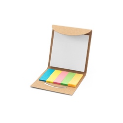 AINSLEY. Set de bureau 2 en 1, fabriqué à partir de papier 100 % recyclé, avec 6 blocs-notes autocollants