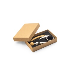 SAVORY. Set à vin en bambou et acier inoxydable