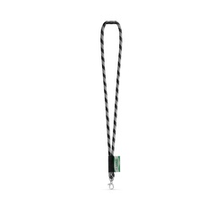 WISBECH. SET Lanyard TUBE Long (Ø 7 mm) avec mousqueton à porte de 9 mm et fermoir de sécurité Ø 7 mm