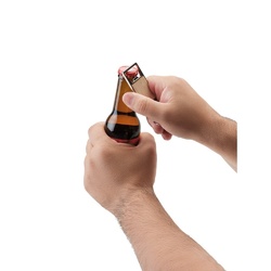 SYLVESTER. Porte-clés rectangulaire en fer avec décapsuleur