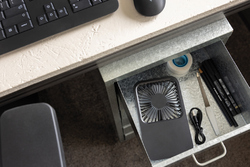 Ventilateur de bureau en plastique recyclé RCS Aervina